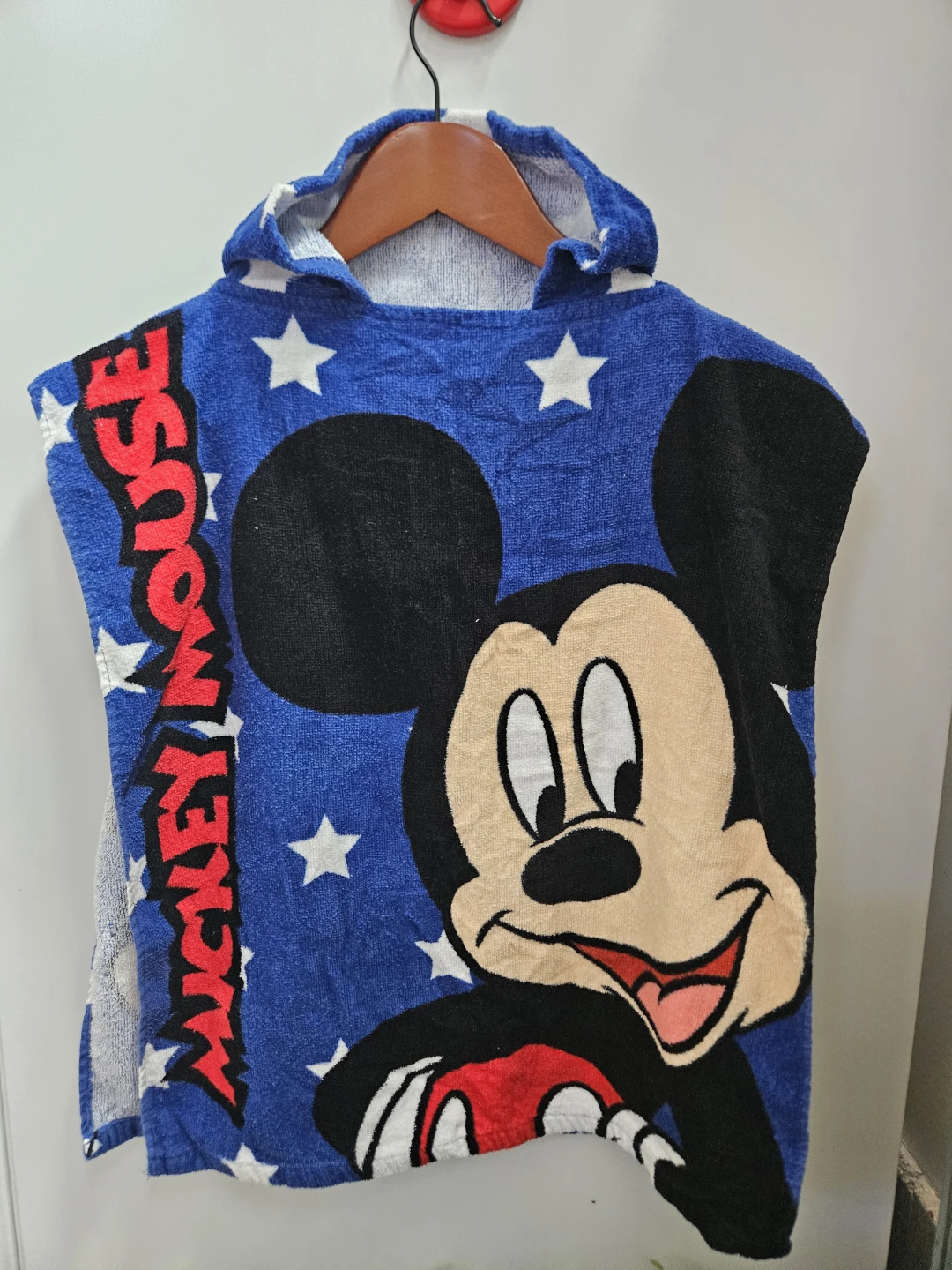 Blue Mickey Mouse Hooded Poncho Towel