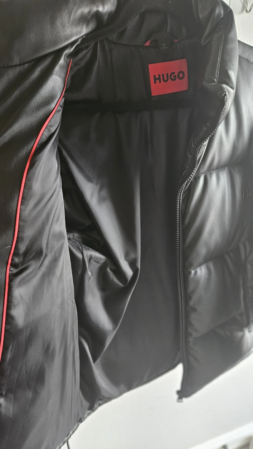 HUGO Black Faux Leather Puffer Jacket - photo 4