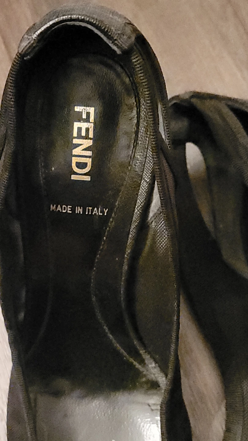 Vintage Fendi Black Mesh Peep-Toe Heels - photo 2