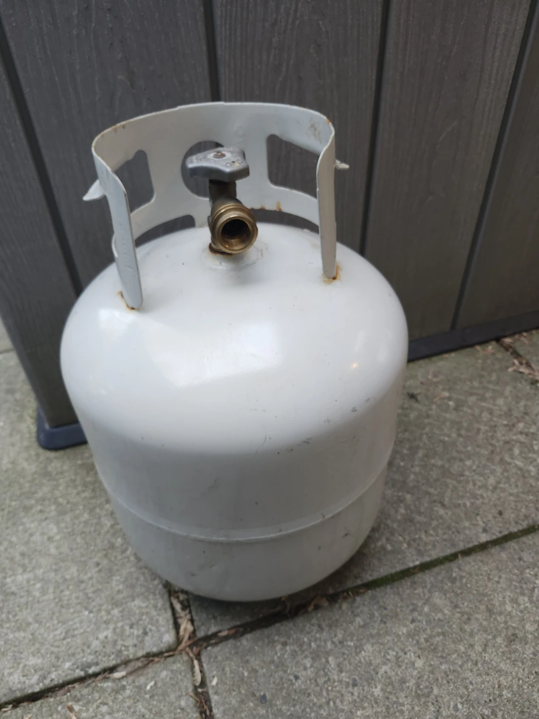 White Propane Tank