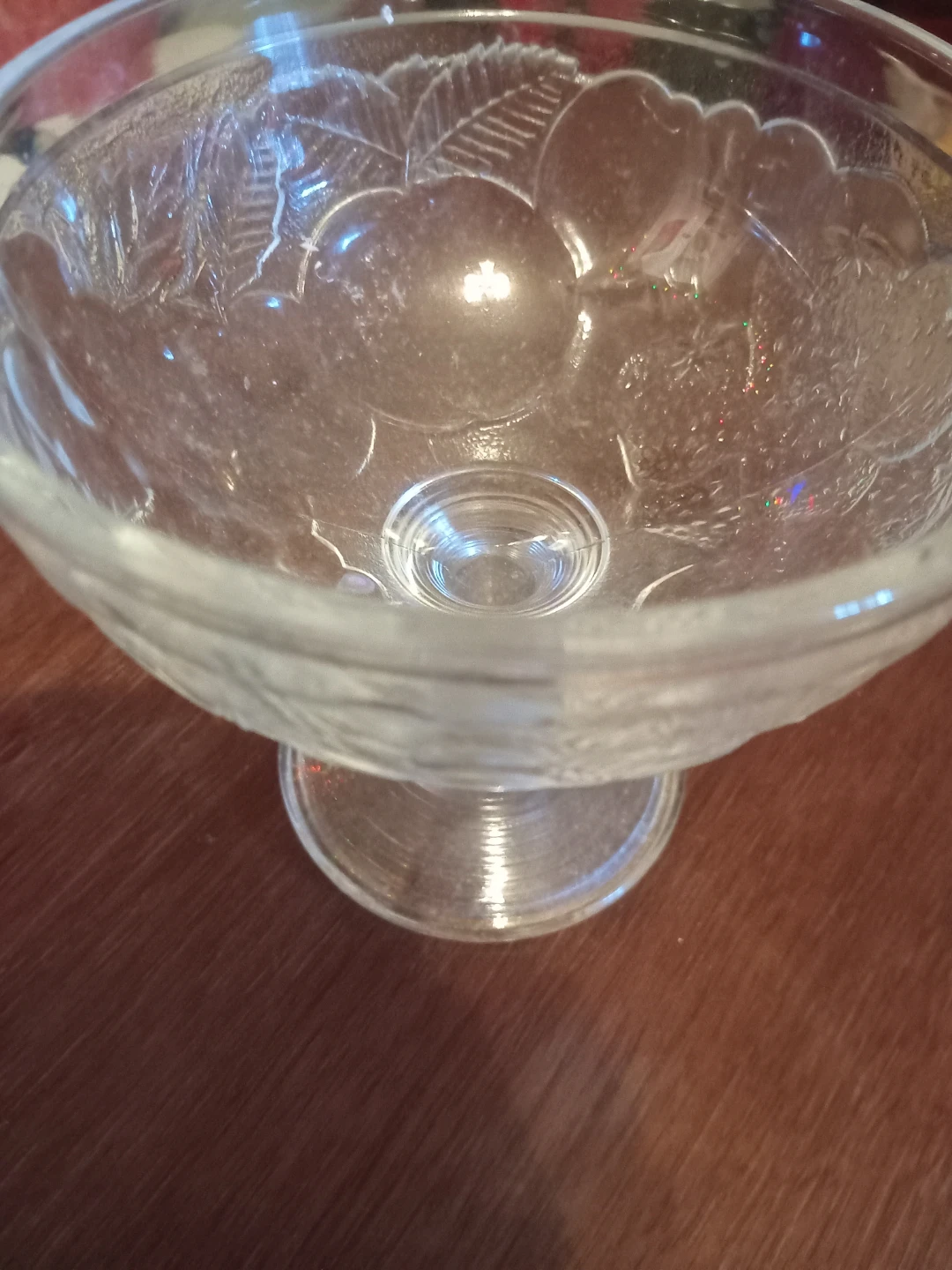 Set of 5 Clear Embossed French Glass Dessert Bowls - photo 2