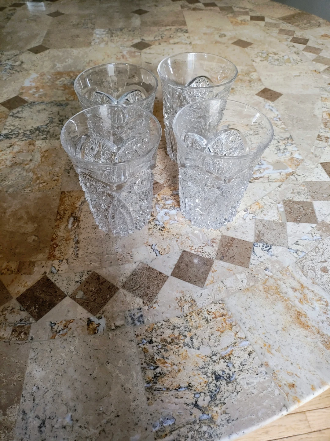 Set of 4 Vintage Cut Glass Tumblers - photo 2