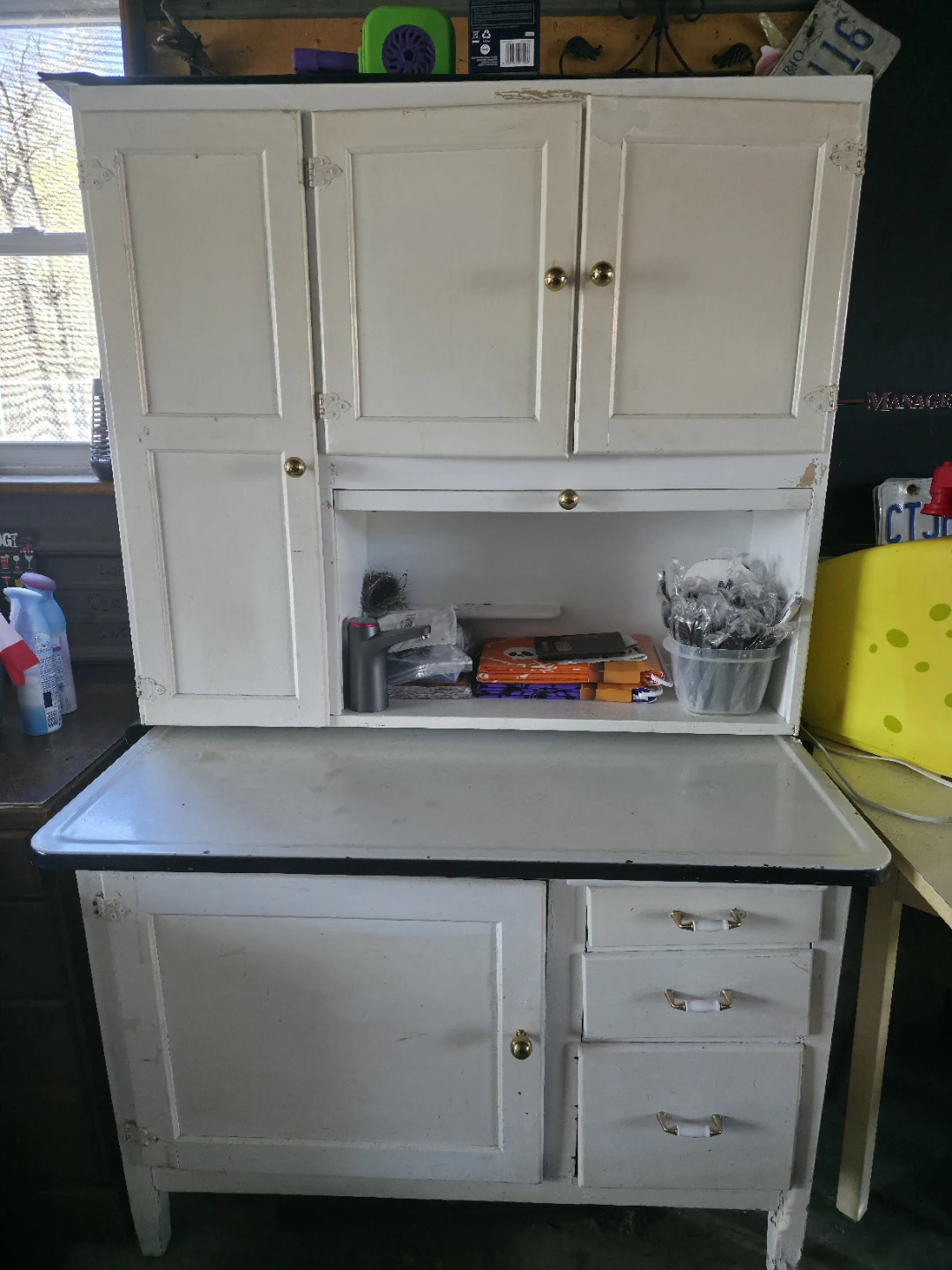 Antique White Hoosier Cabinet
