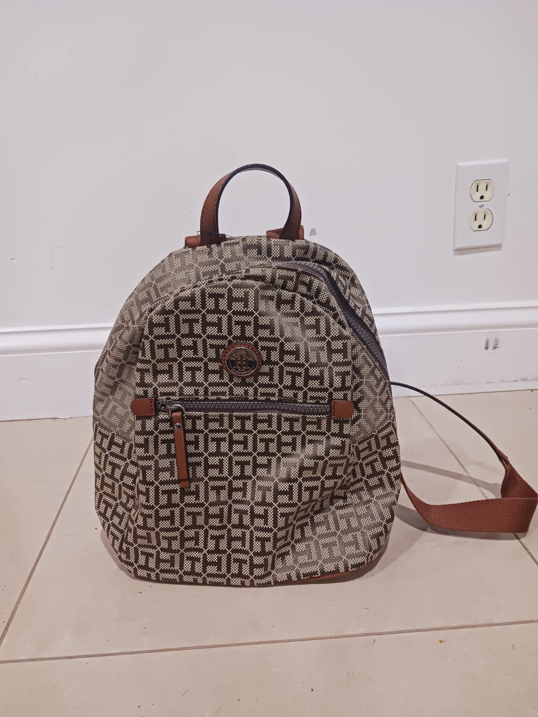 Tommy Hilfiger Monogram Canvas Backpack