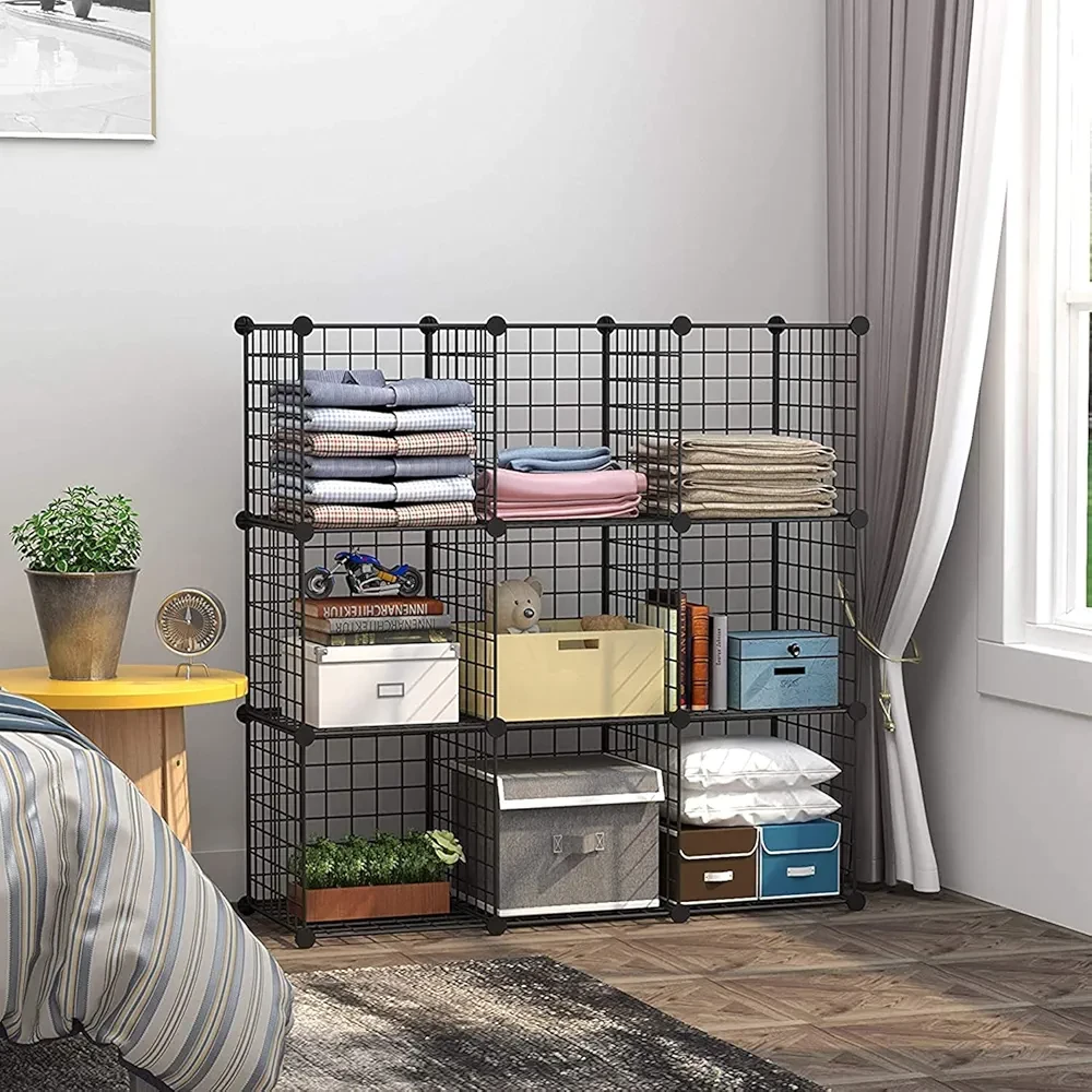 12 cubes Black Wire Storage Shelf Organizer - photo 2