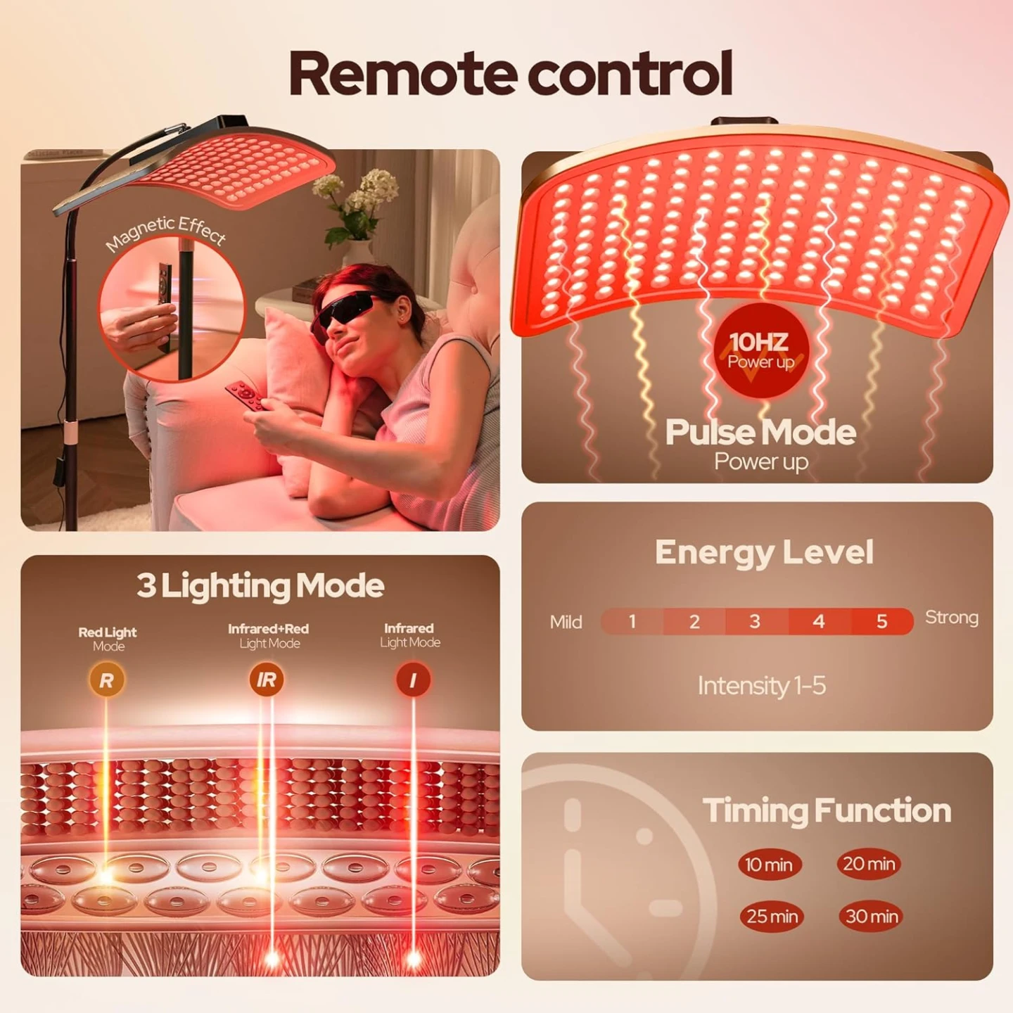 Red Light Therapy Lamp with Infrared Light - 660nm - 850nm - photo 4