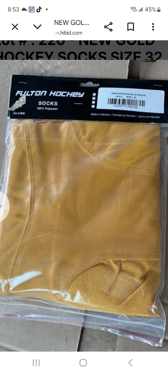11 pairs Fulton Hockey Socks Gold Yellow Size 32