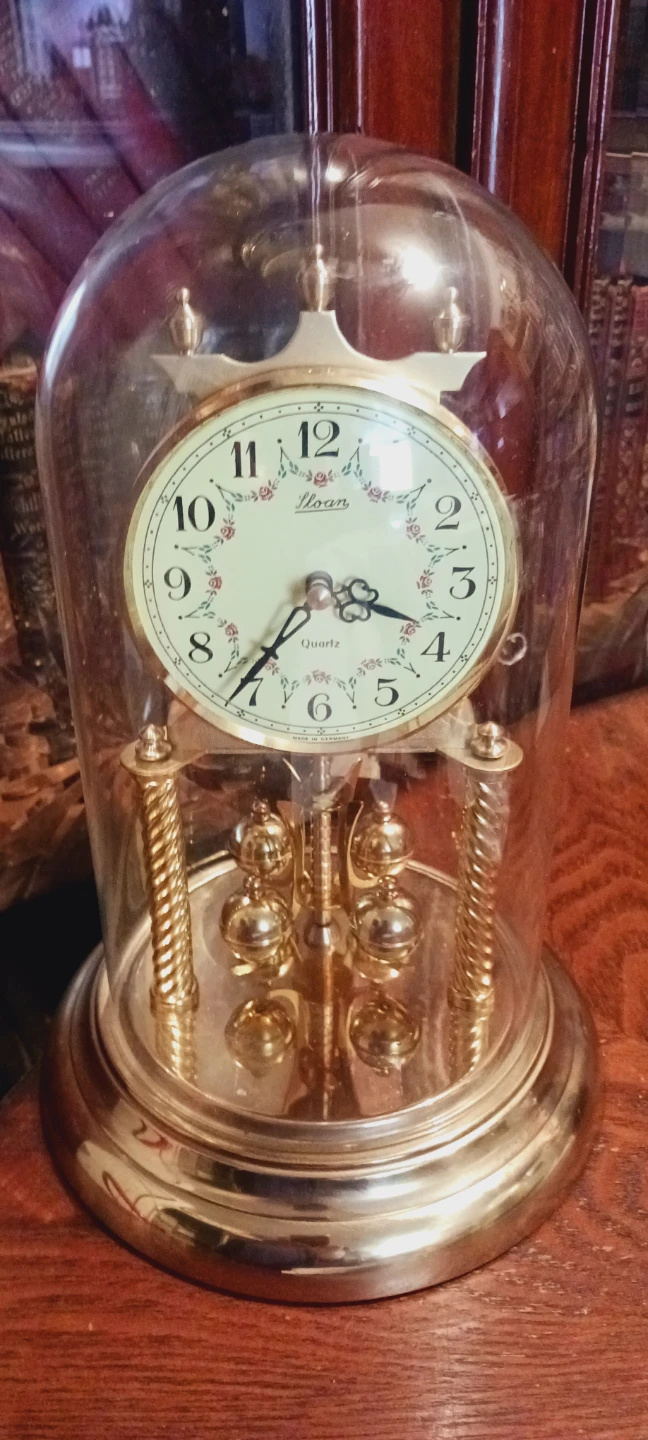 Vintage German Sloan Quartz Mantel Clock with Glass Dome AS IS. - photo 4