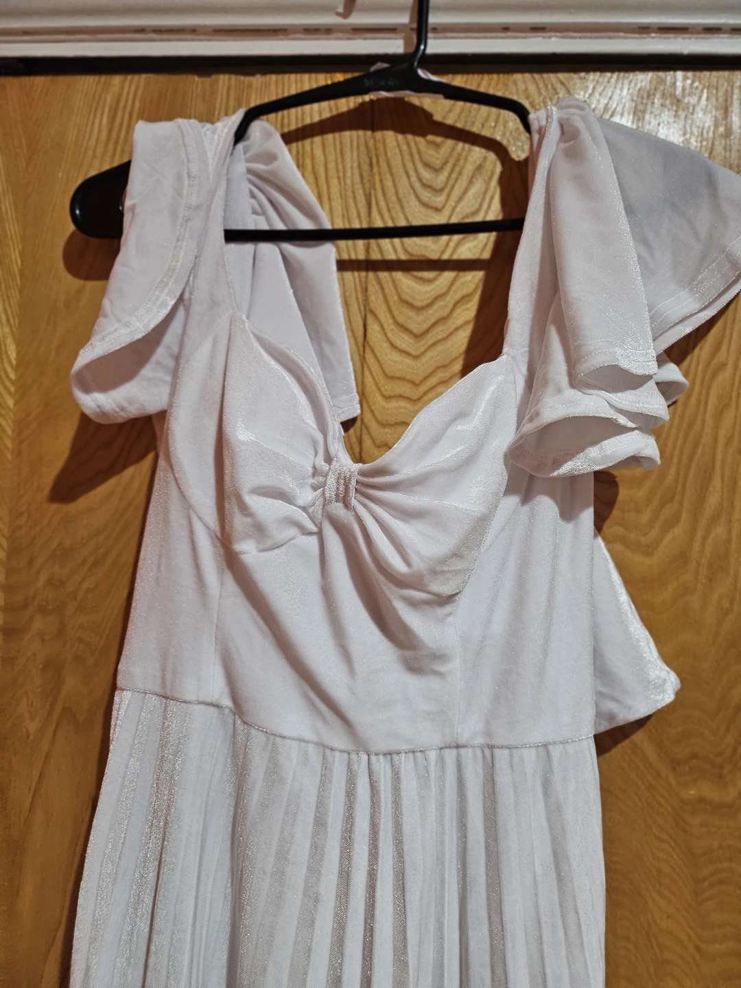 White Ruffle Off-Shoulder Maxi Dress - photo 3