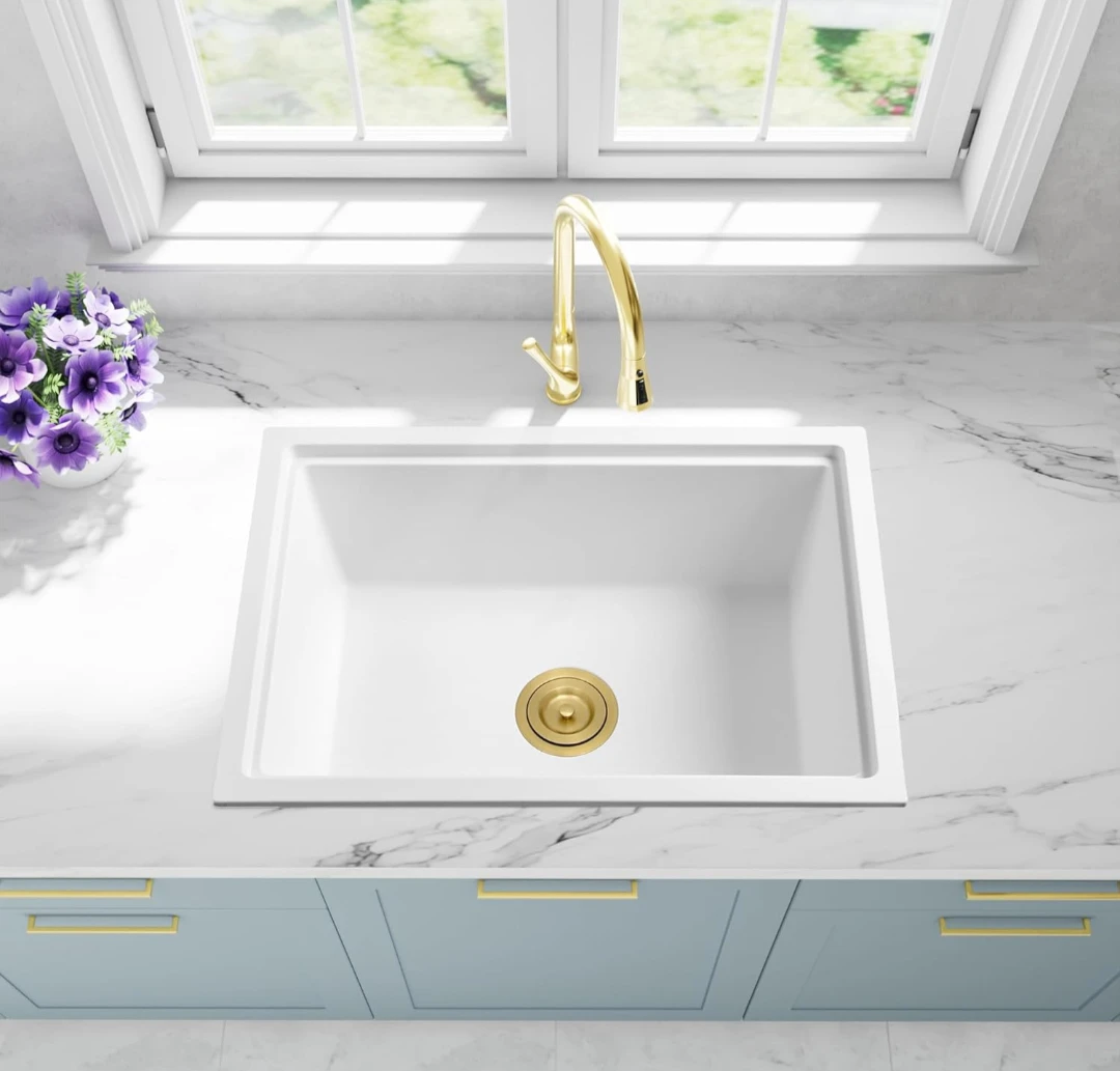 White Kitchen Sink with Accessories - photo 2