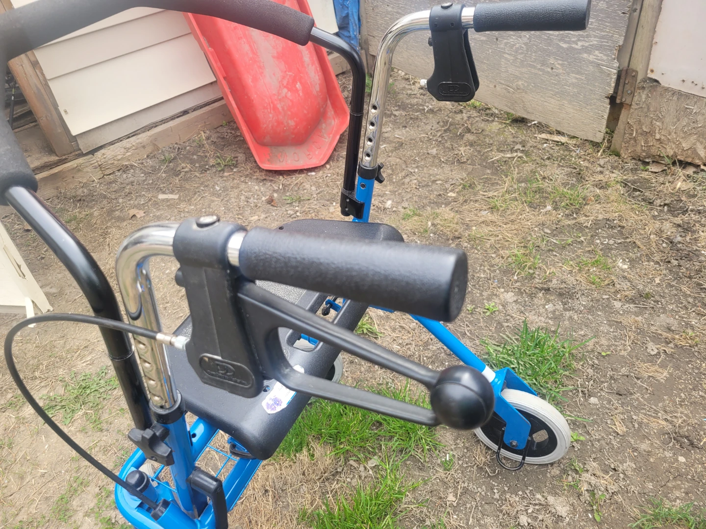 Blue Rollator 4 Wheel Walker Seat Basket - photo 4