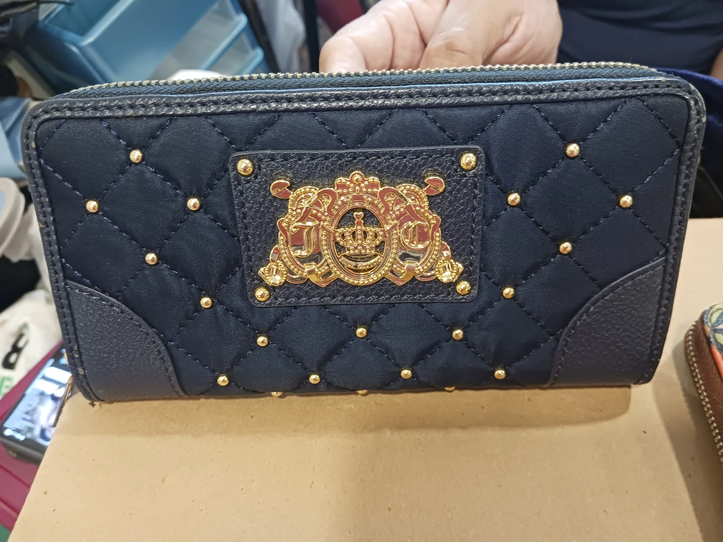 Juicy Couture Black Quilted Zip Around Wallet
