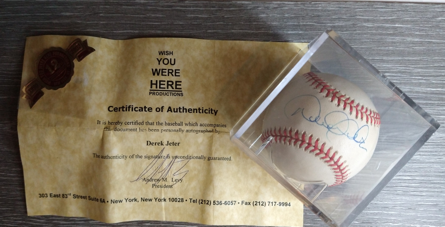 Derek Jeter Autographed Baseball with Certificate - photo 4