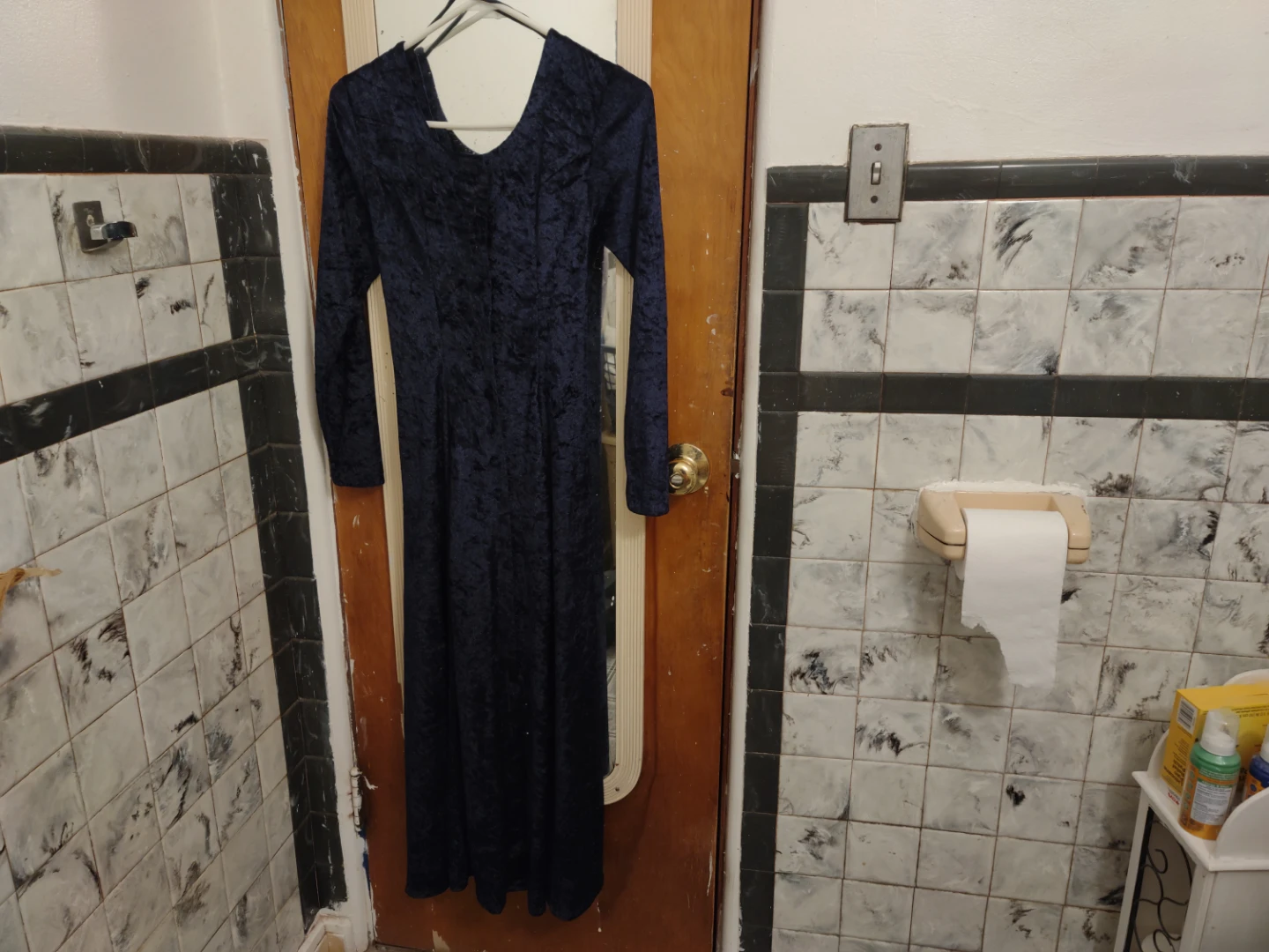 Long dark blue dress