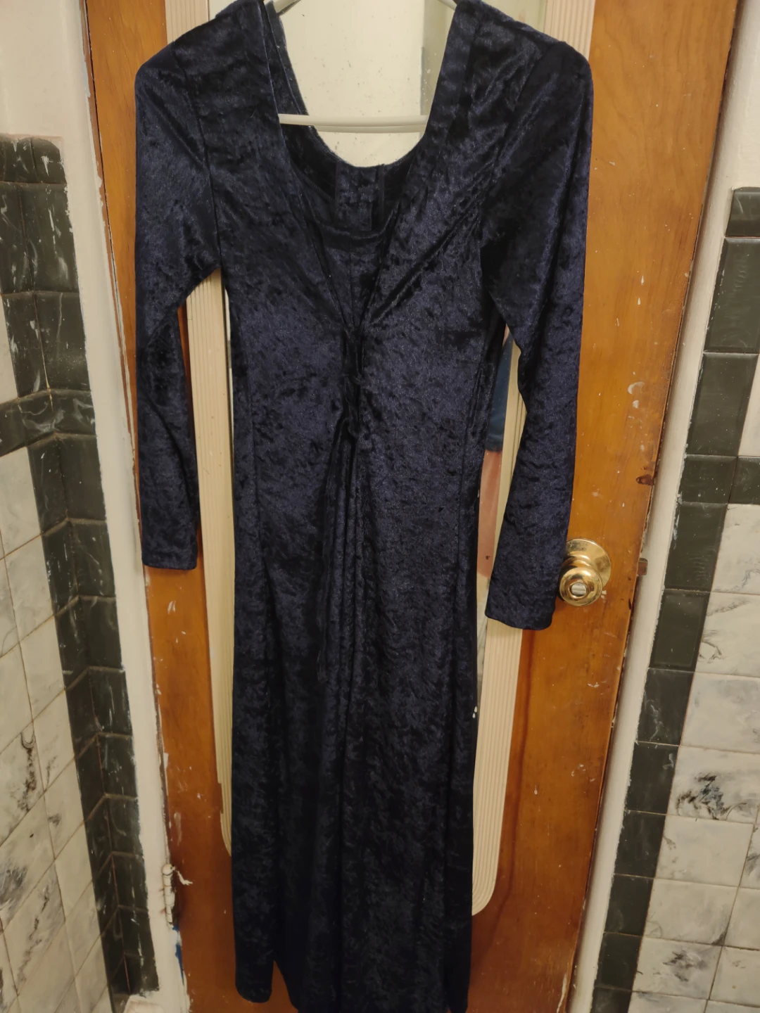Long dark blue dress - photo 3