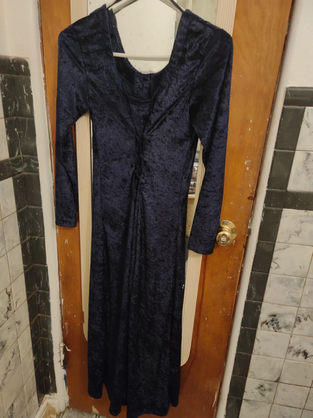 Long dark blue dress - photo 4