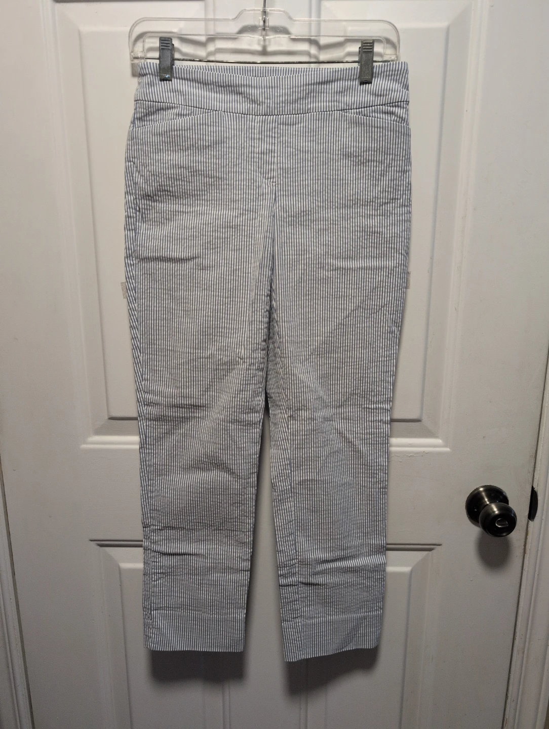 Hilary Radley Blue and White Striped Pants - Size 4