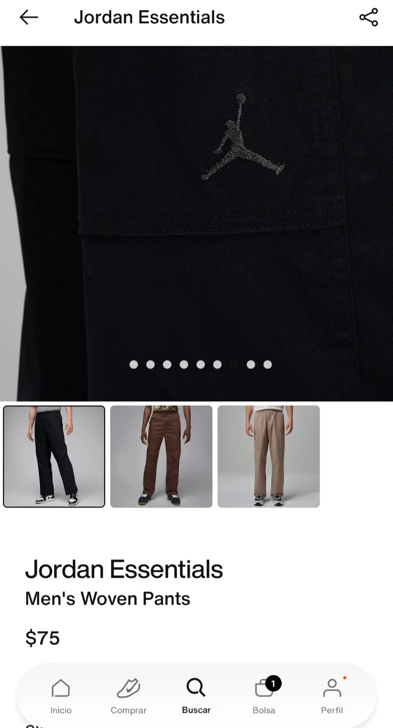 Jordan Essentials Men's Woven Pants Black Size L - photo 3