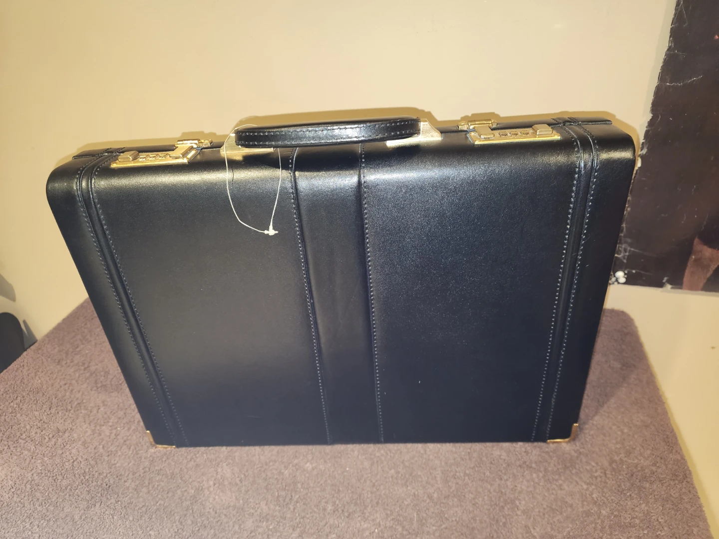 Classic Black Leather Briefcase - photo 3
