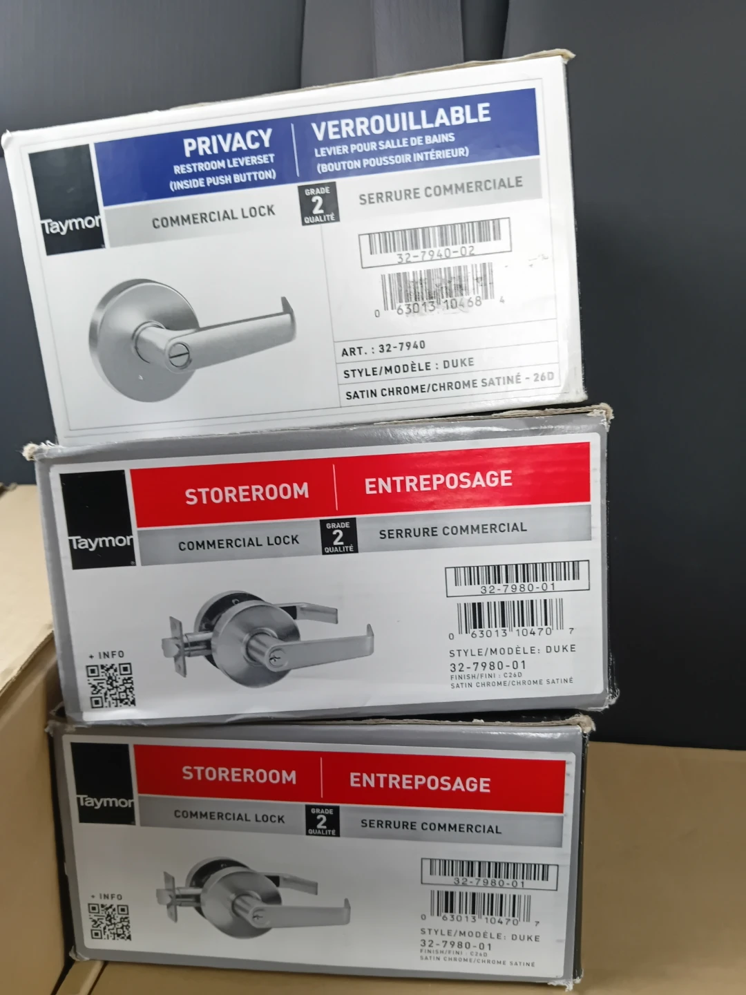 Taymor Duke Commercial Lock Lever Satin Chrome