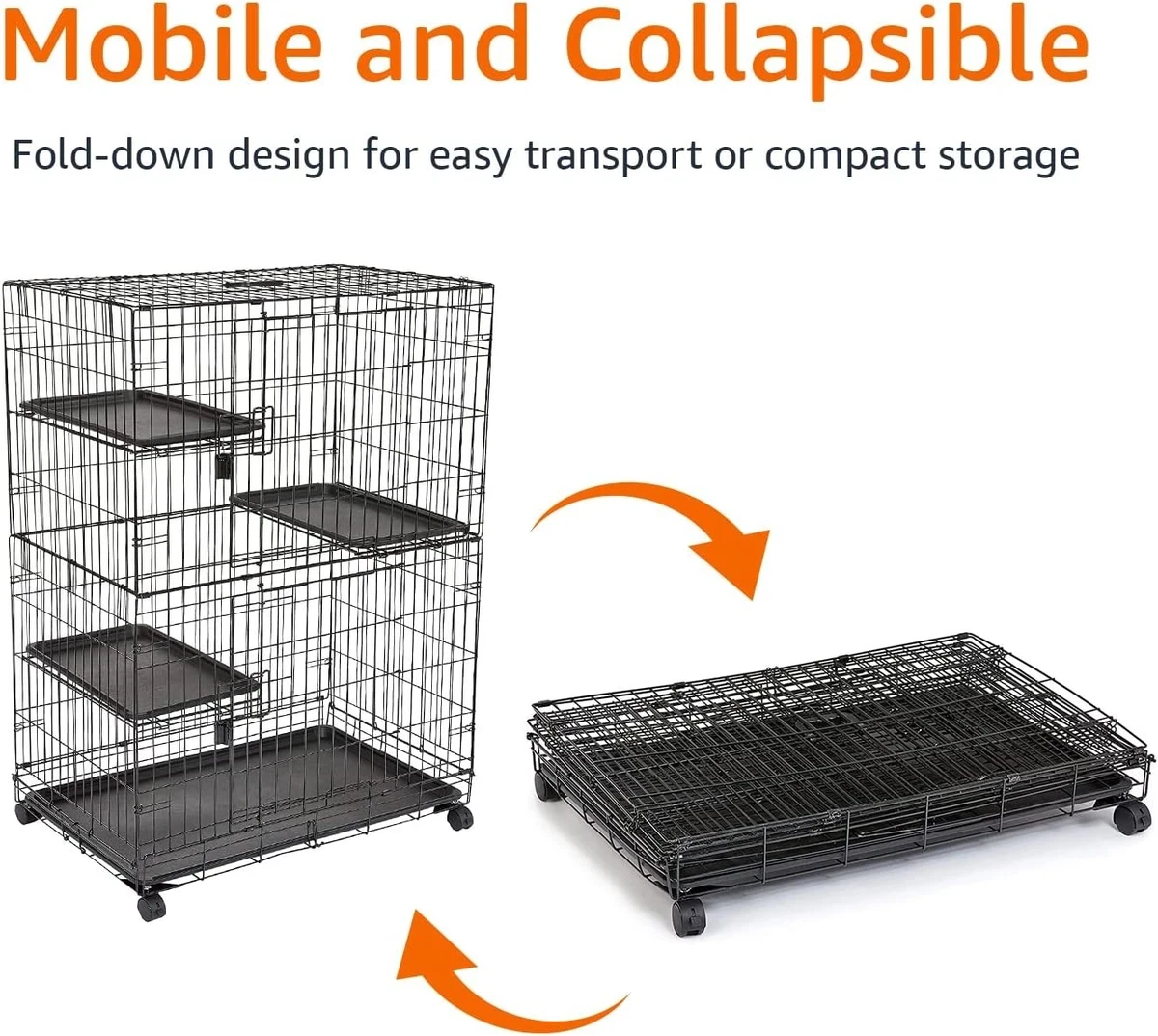 Amazon Basics 3-Tier Cat Cage Playpen - 22 Inch - photo 4