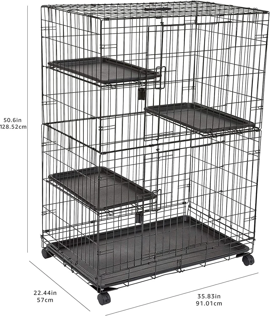 Amazon Basics 3-Tier Cat Cage Playpen - 22 Inch - photo 5