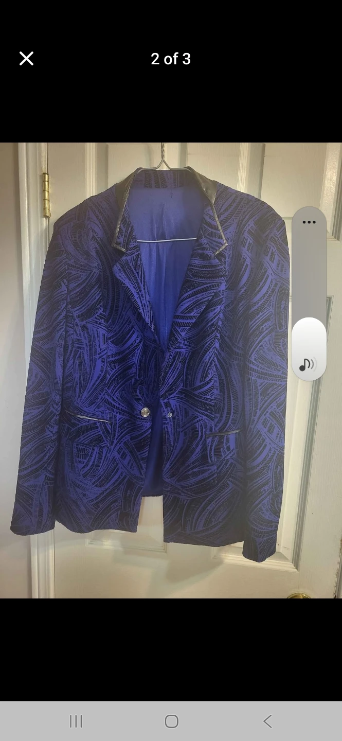 blue and Black Patterned Blazer