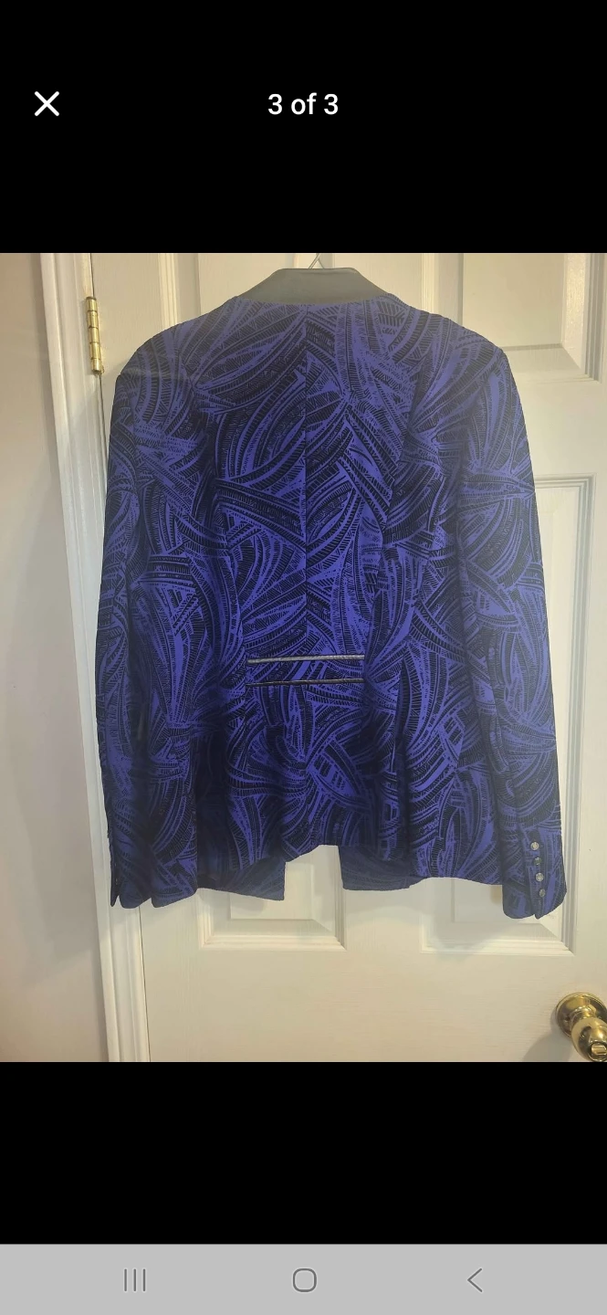 blue and Black Patterned Blazer - photo 2
