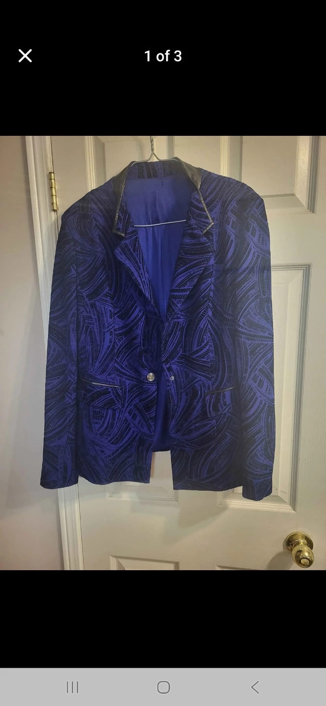 blue and Black Patterned Blazer - photo 3