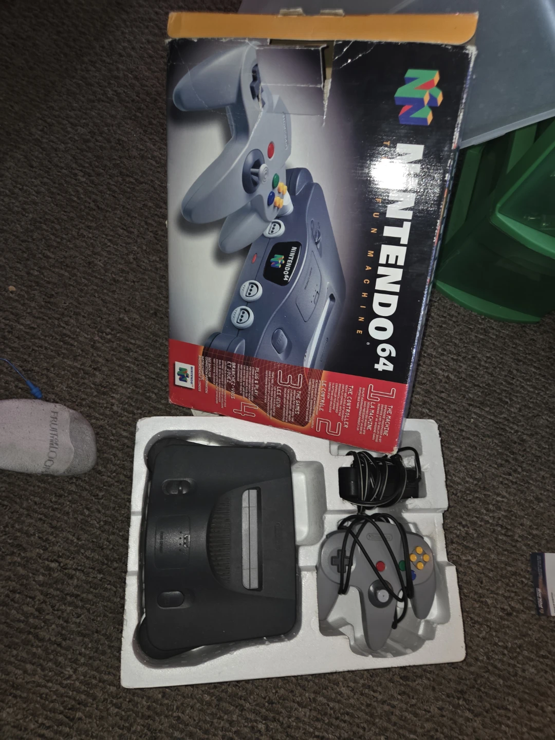 Nintendo 64 Console with Controller and Box