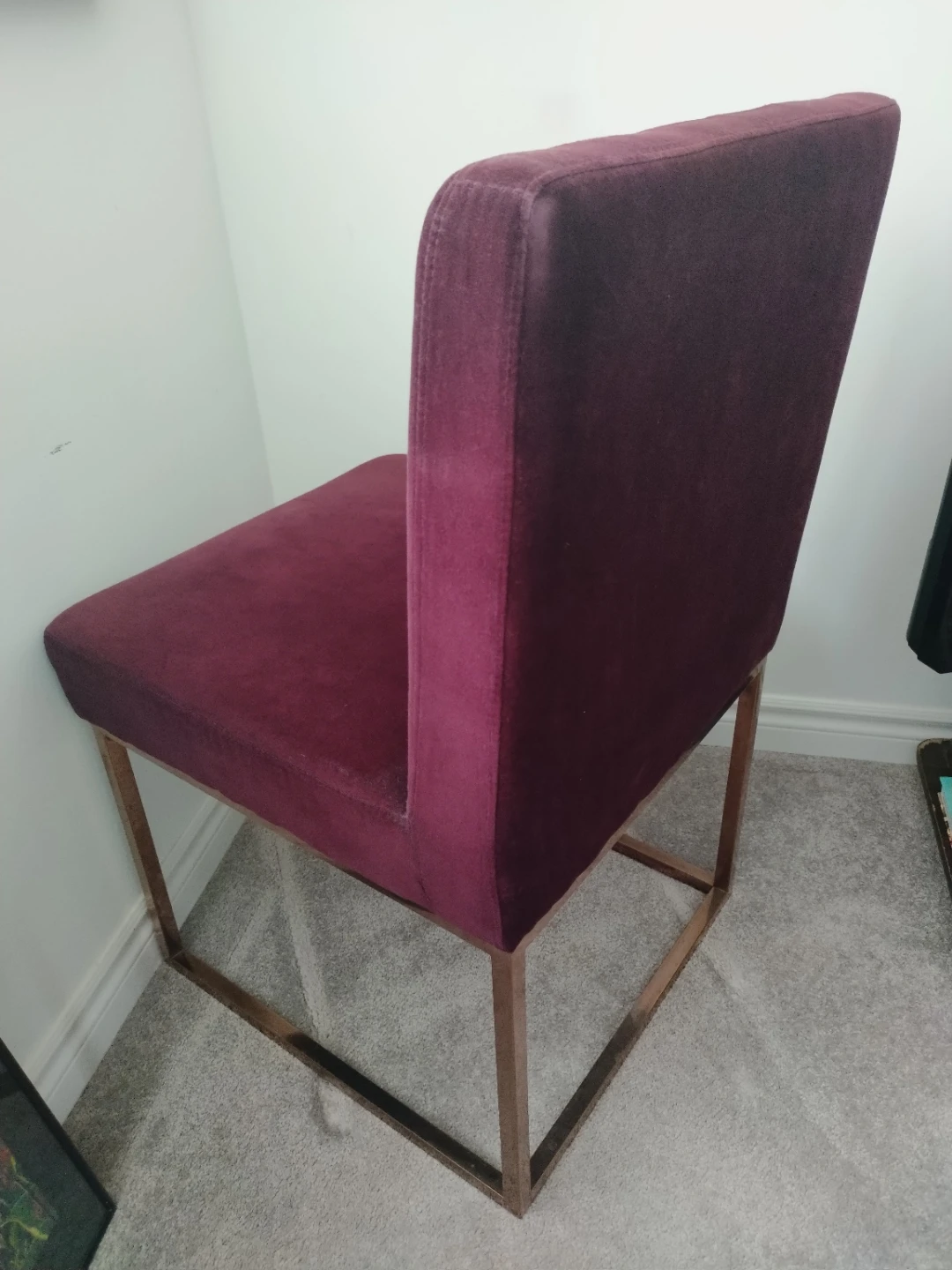 Velvet Dining Chair with Copper Frame - photo 3