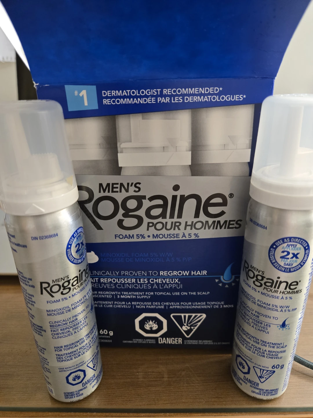 Men's Rogaine Foam 5% Hair Regrowth Treatment (2 x 60g cans)