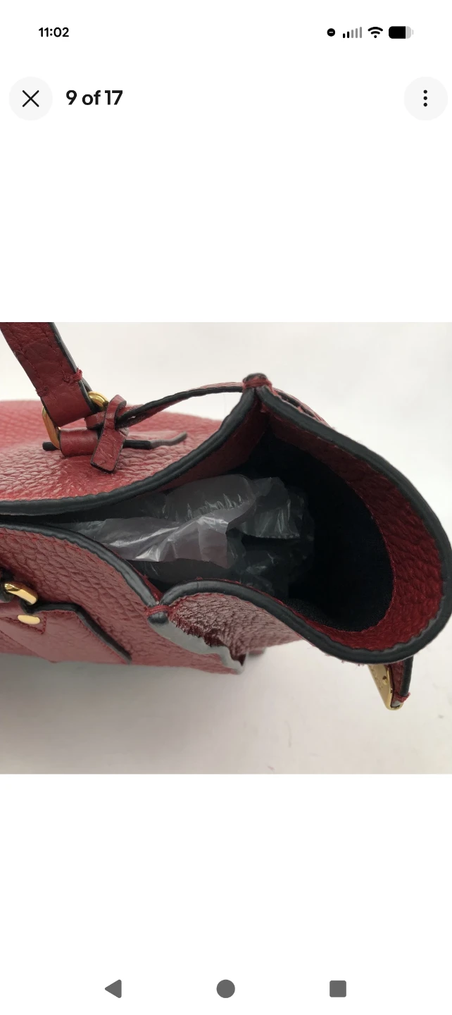 Burberry Red Leather Tote Bag