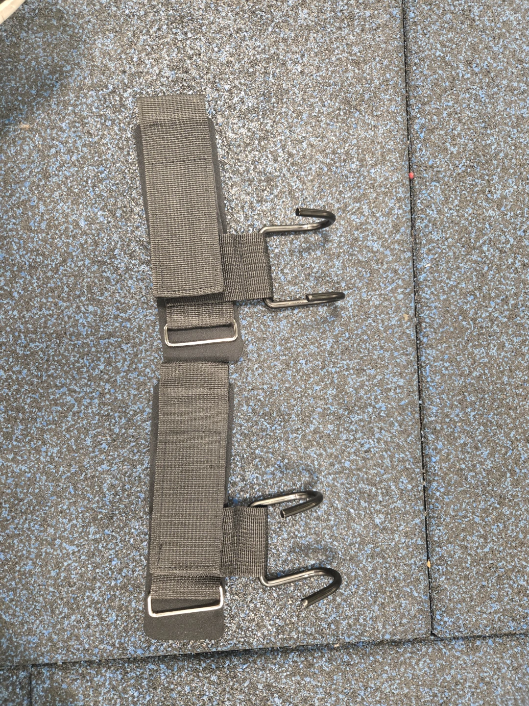 Pair of Black Fabric Straps with Metal Hooks