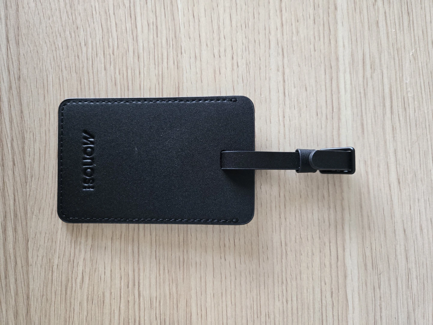 BN Monos Black Leather Luggage Tag
