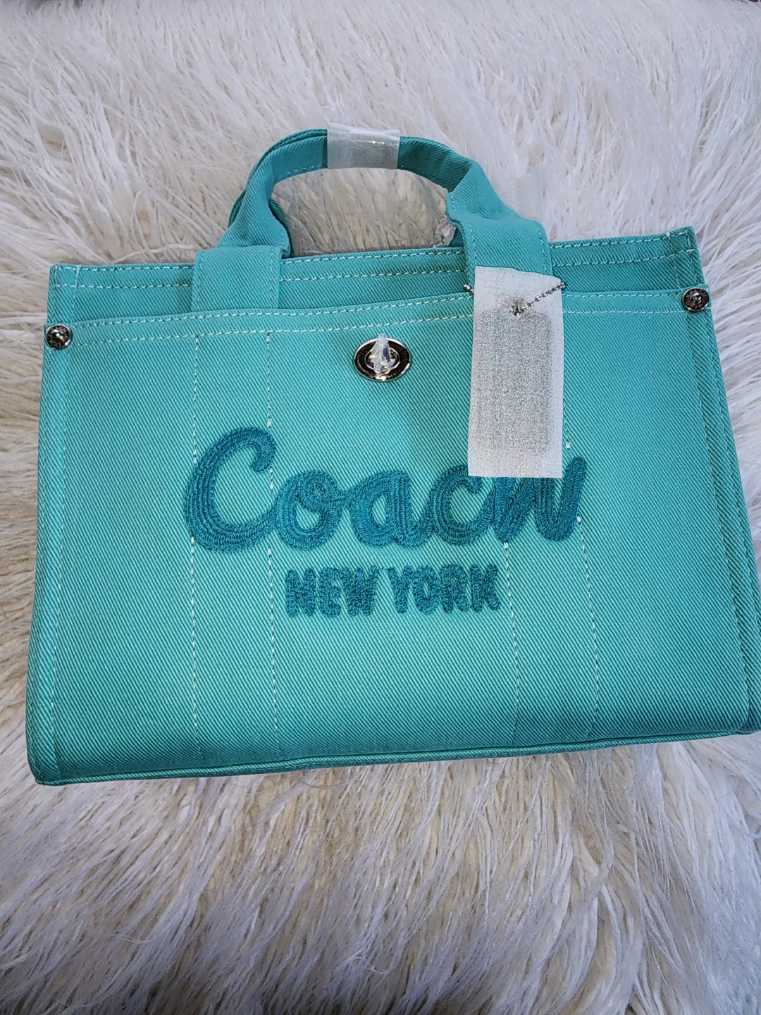 Coach New York Medium Tote Bag - Tiffany Blue