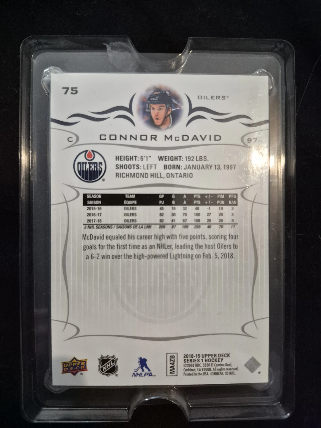 JUMBO Connor McDavid hockey Card - photo 2