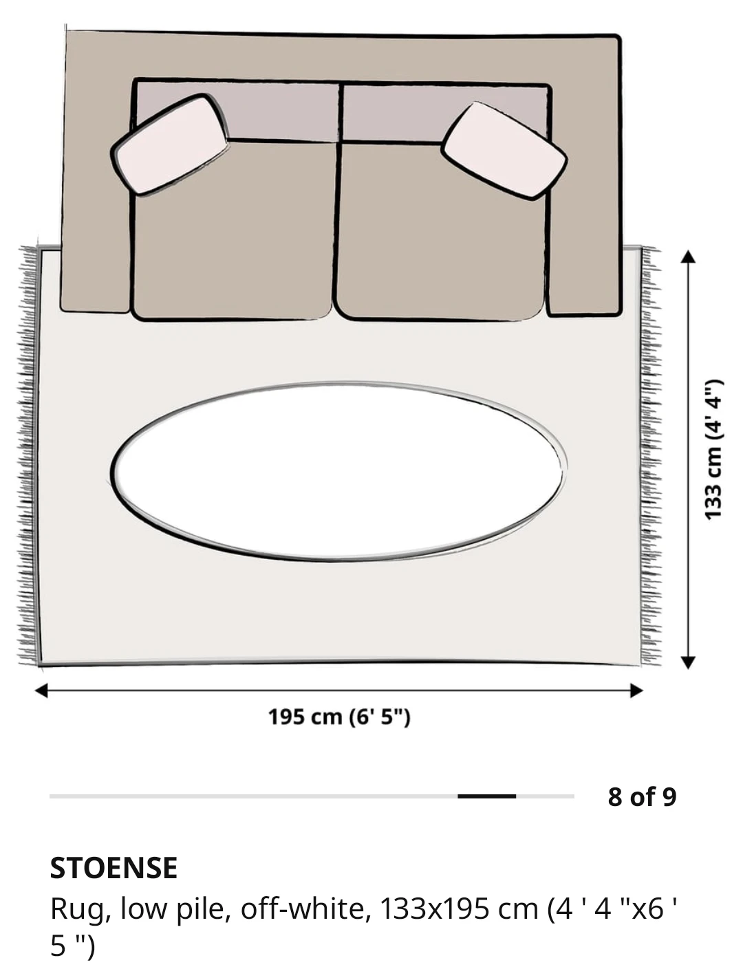 IKEA STOENSE Off-White Rug 133x195 cm - photo 5