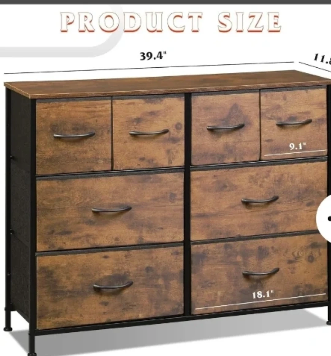 8-Drawer Dresser with Wood-Look Fabric Drawers - photo 4
