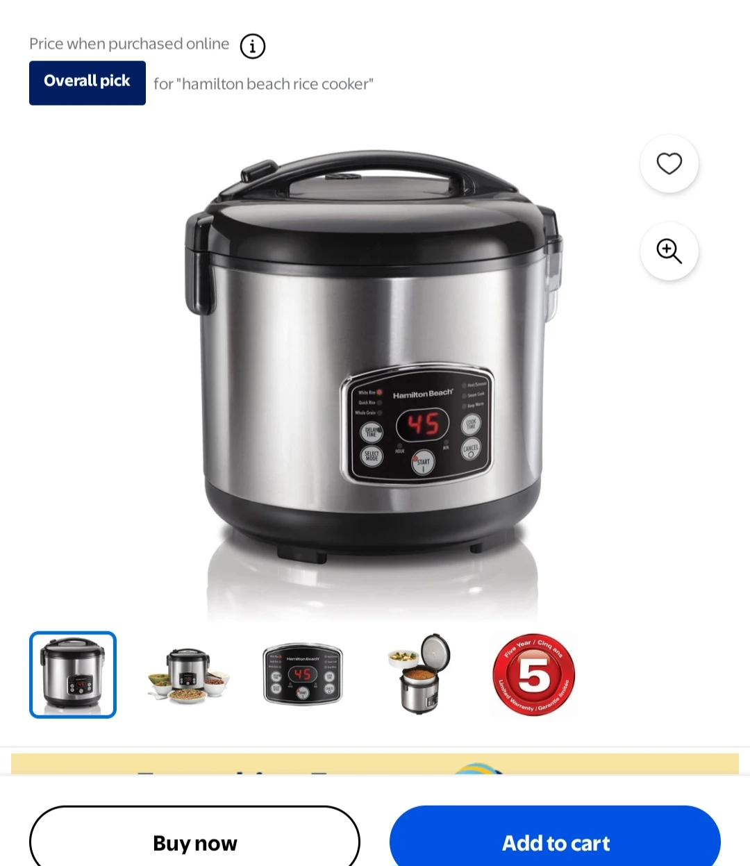 Hamilton Beach Rice Cooker