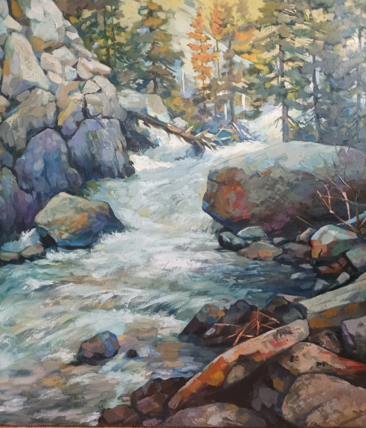 Original Landscape Painting - Mountain River Scene - photo 2