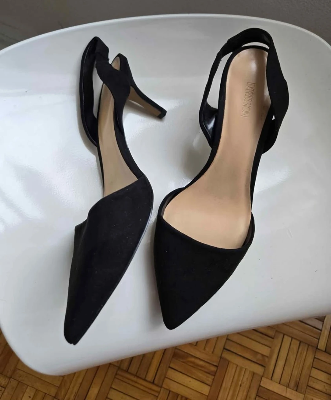 Expression Black Suede Slingback Heels - photo 2
