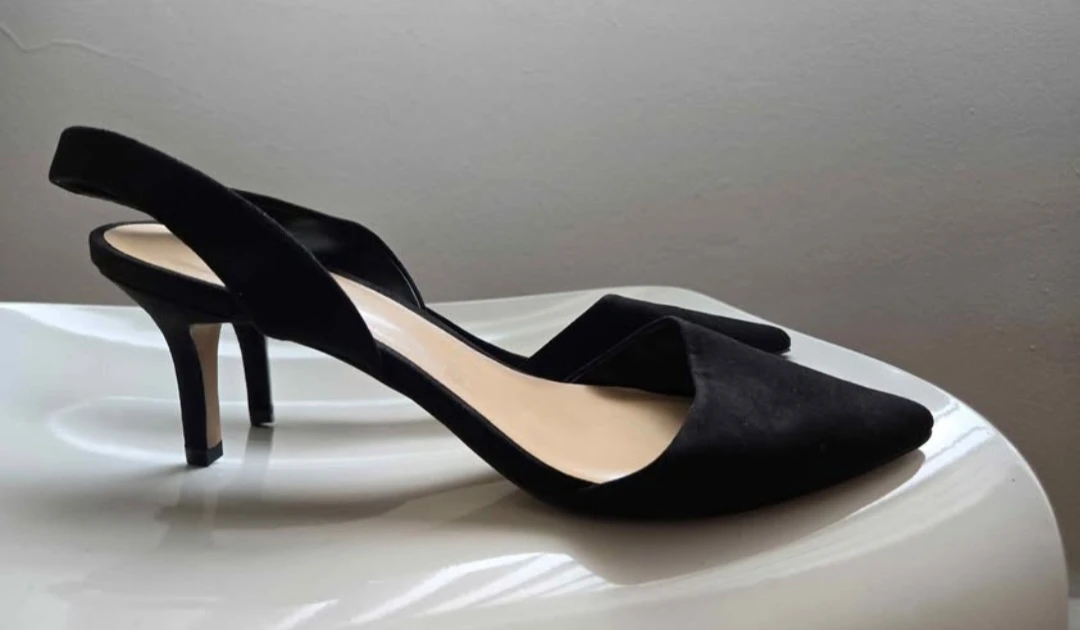 Expression Black Suede Slingback Heels - photo 3