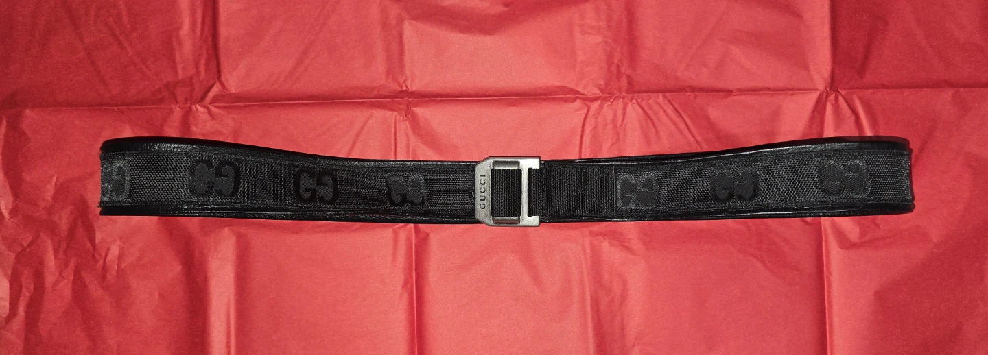 Gucci Black GG Canvas Belt with Silver Buckle - photo 3