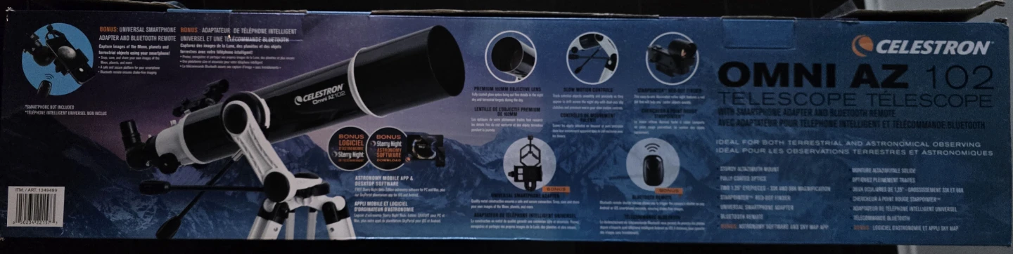 Celestron Omni AZ 102 Telescope w/Smartphone Adapter & BT Remote - photo 4