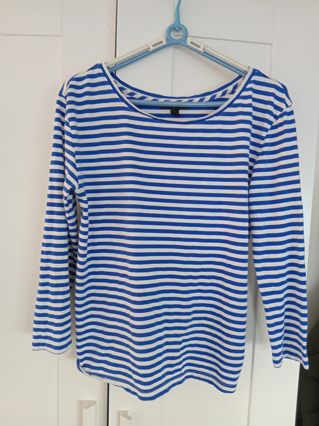 J. Crew Blue & White Striped Twist Back Long Sleeve Top Size 8