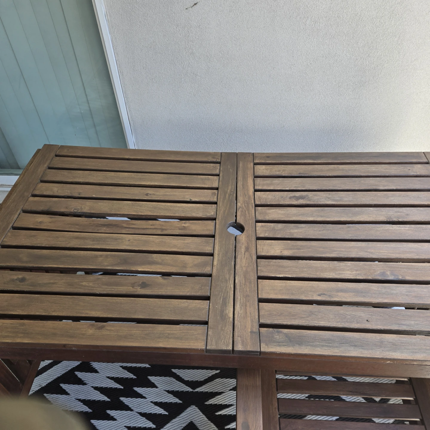 Newly sanded stained Set of 3 solid wood outdoor patio set - photo 5