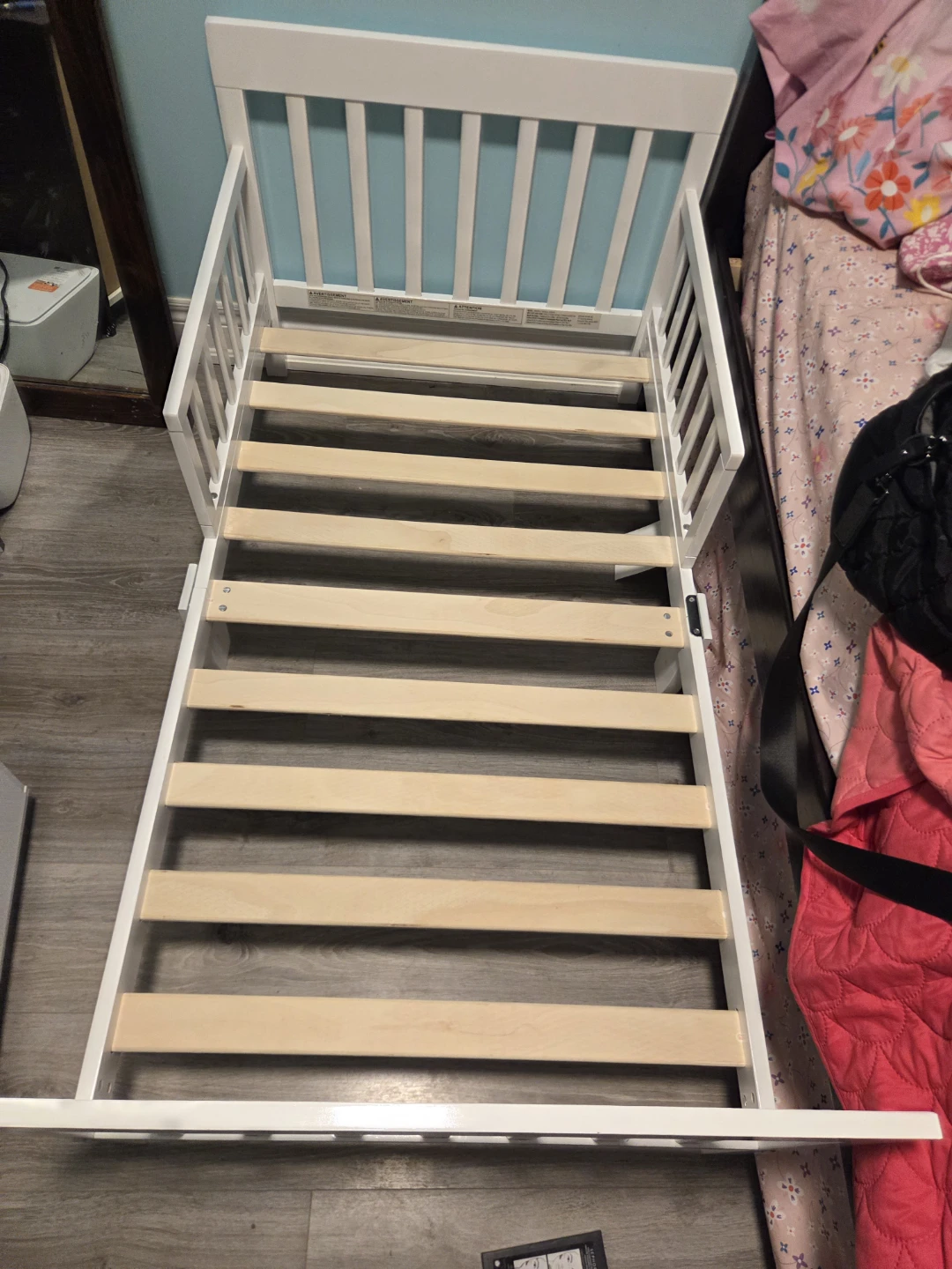 White Toddler Bed Frame and mattress - photo 2