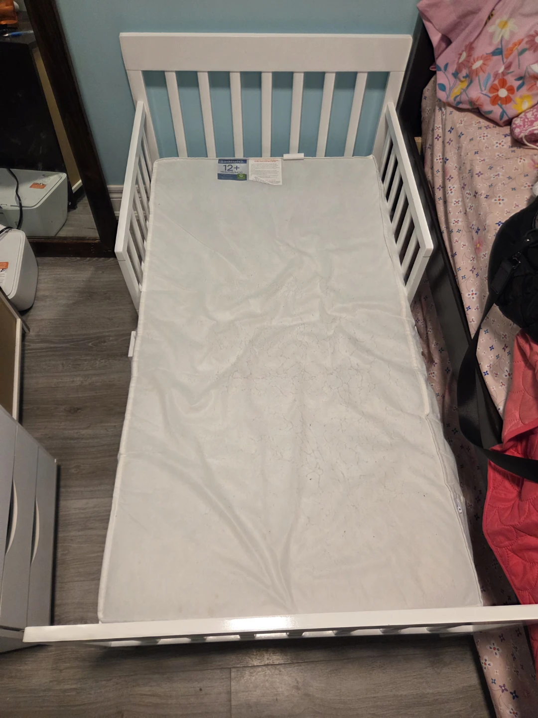 White Toddler Bed Frame and mattress - photo 3