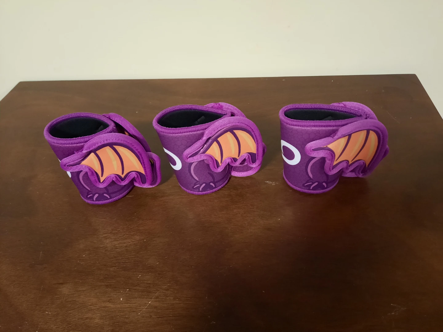 Set of 4  Purple Can Coolers with Dragon Design - photo 2
